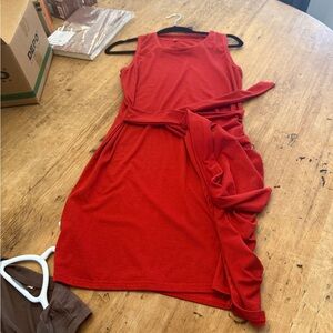 Chic Red and brown Sleeveless Mini Dress - T-shirt dress. Price is for both